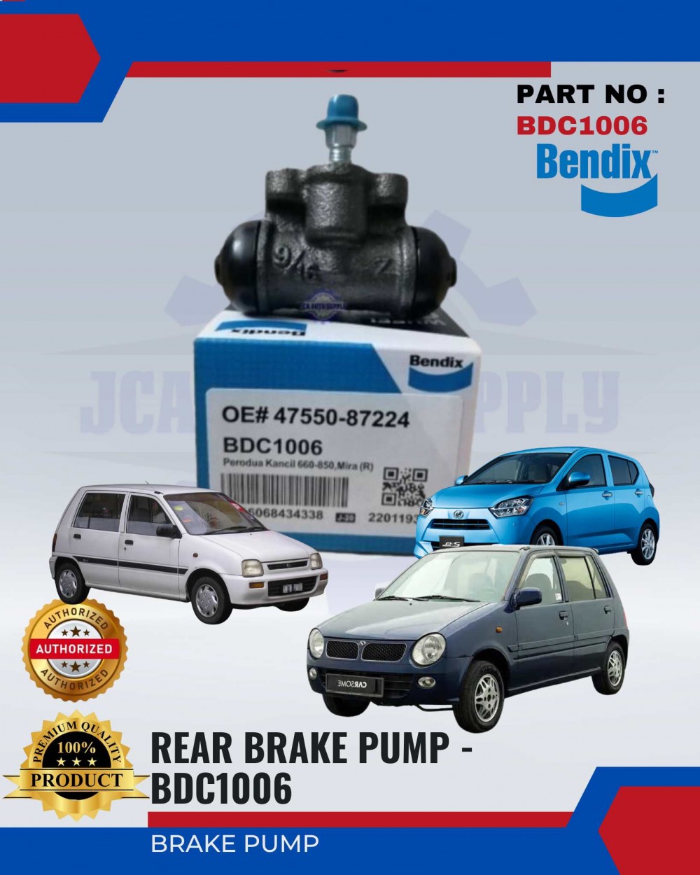 Perodua Kancil 660 Kancil 850 Daihatsu Mira Rear Brake Pump (LH/RH